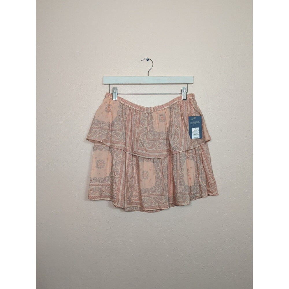 Universal Thread Women's XL Mini Ruffle Skirt Pink Paisley NWT Summer Boho - Picture 2 of 9